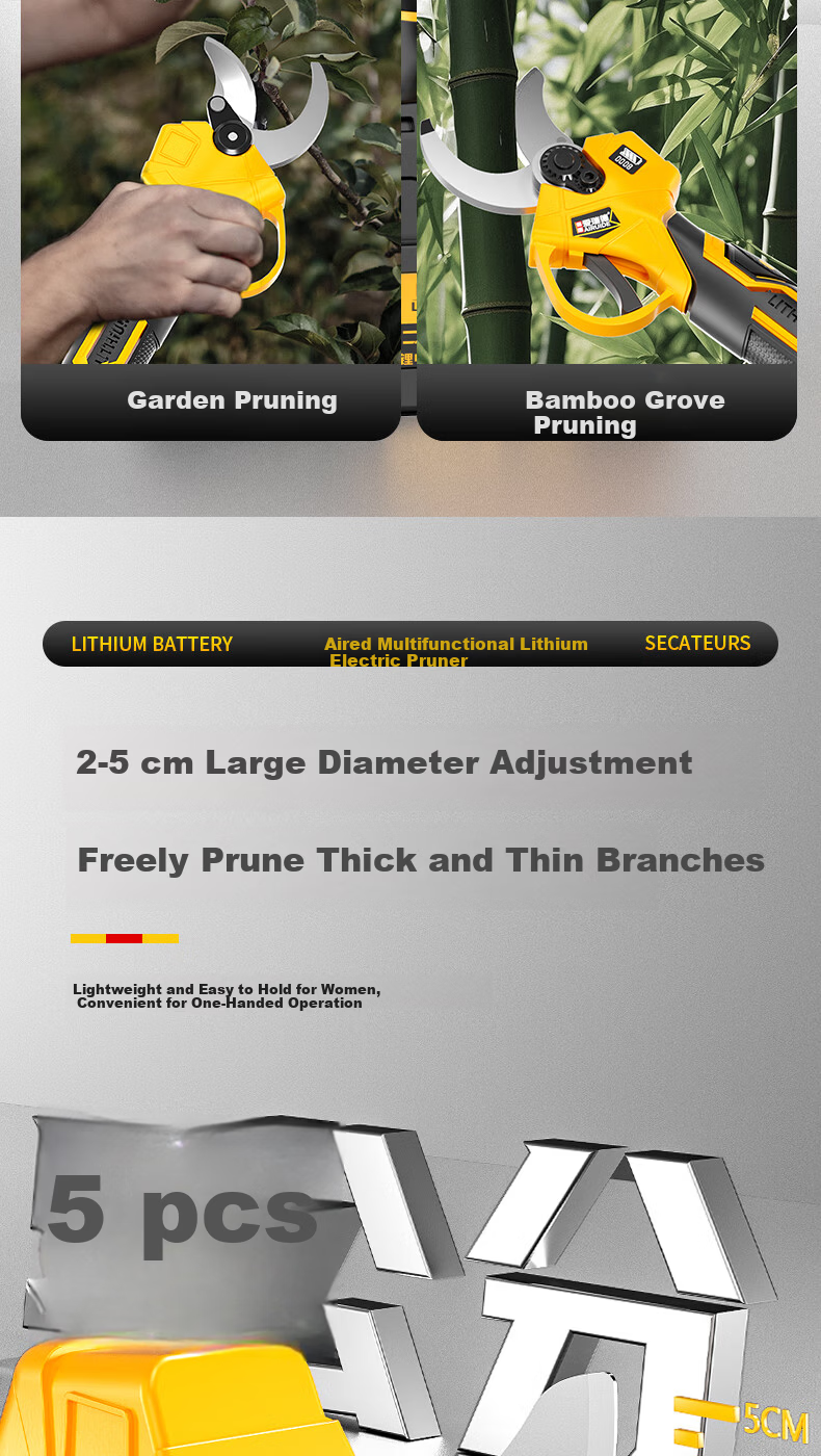 Aired Brushless Electric Pruning Shears Cordless Fruit Tree Clippers Garden Electric Branch Trimmer Lithium Battery Power Tool 17