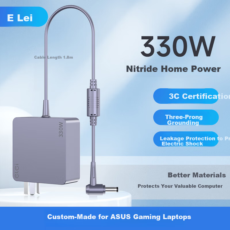 Elei Gallium Nitride Asus ROG G634J 330W Magic Beast Ice Blade Gun God 20V16.5A Charger Adapter Cable A22-330P1A 19.5V16.9A 6.0*3.7mm