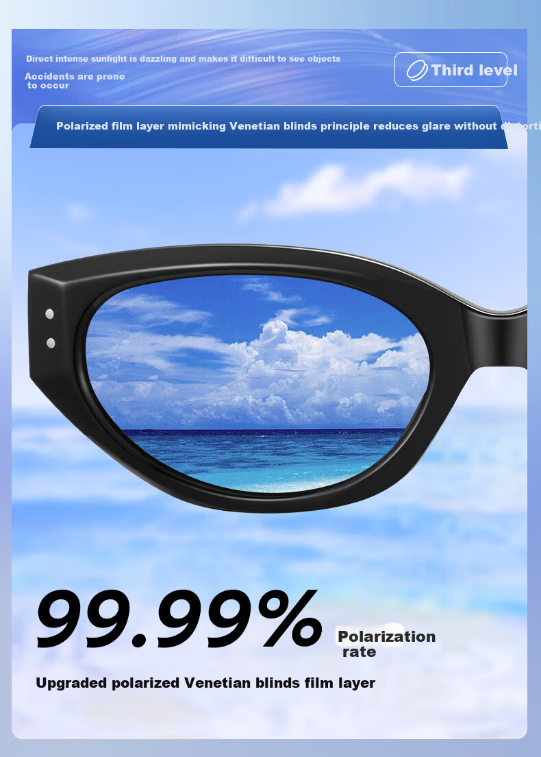 CAPONI Cat Eye Polarized Sunglasses for Women Curved UV Protection Driving Sun Glasses Premium Style 9