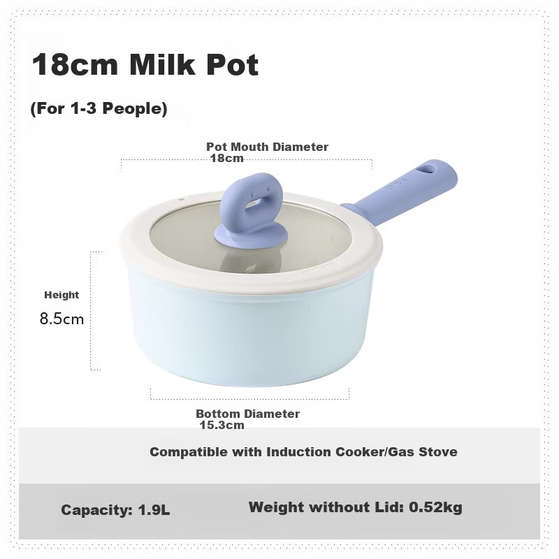 Carrot Non-Stick Milk Pot Baby Food Supplement Pot Maifan Stone Small Pot 18cm Multi-Function Stew and Steam Soup Pot for Home Use
