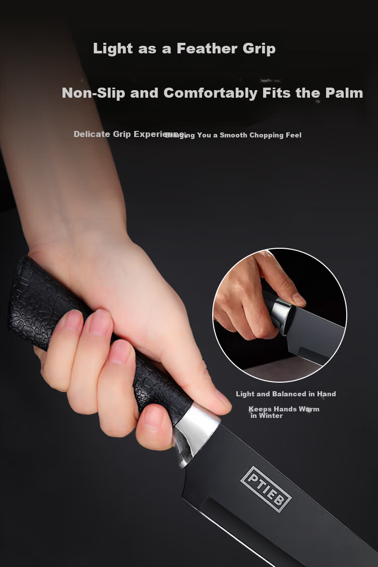Weijian Black Blade Stainless Steel Pineapple And Watermelon Fruit Knife Set, Peeling Knife, Portable Three-Piece Set for Peeling Fruits And Vegetables, Kitchen Knife 4
