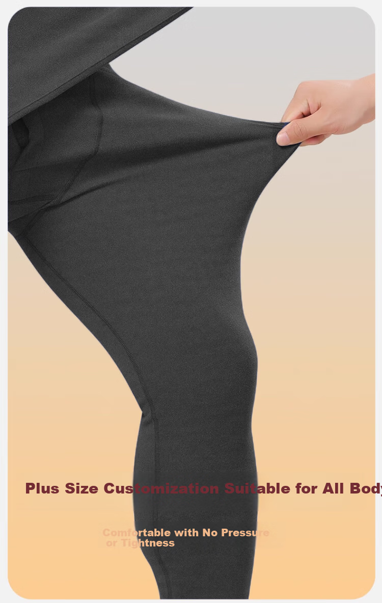 LangSha Plus Size Men's Wool and Silk Autumn Thermal Underwear 10A Antibacterial Warm Base Layer Extra Large Crew Neck Shirt 10