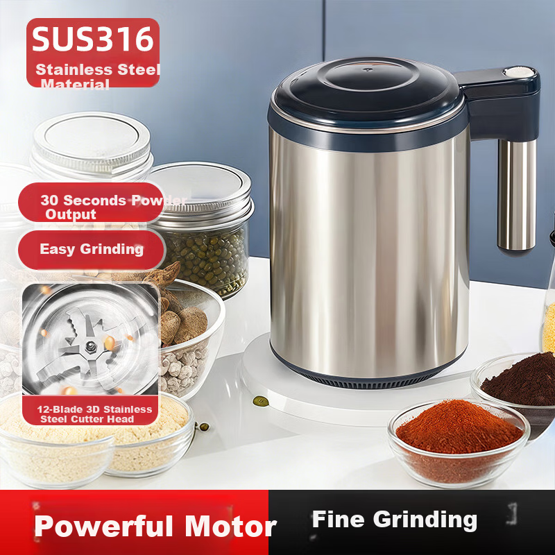 Deming Household Grinder Ultra-Fine Herbal Pulverizer Small Grain and Spice Mill Pepper Powder Grinder