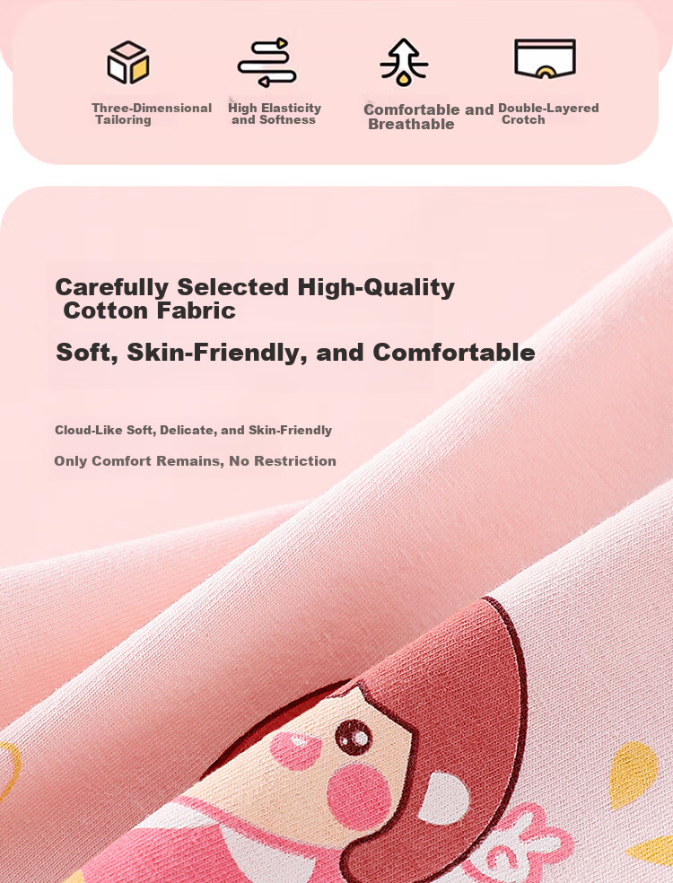 Dingguagua Girls' Cotton Antibacterial Boxer Briefs Children's Underwear for Older Kids and Students 2