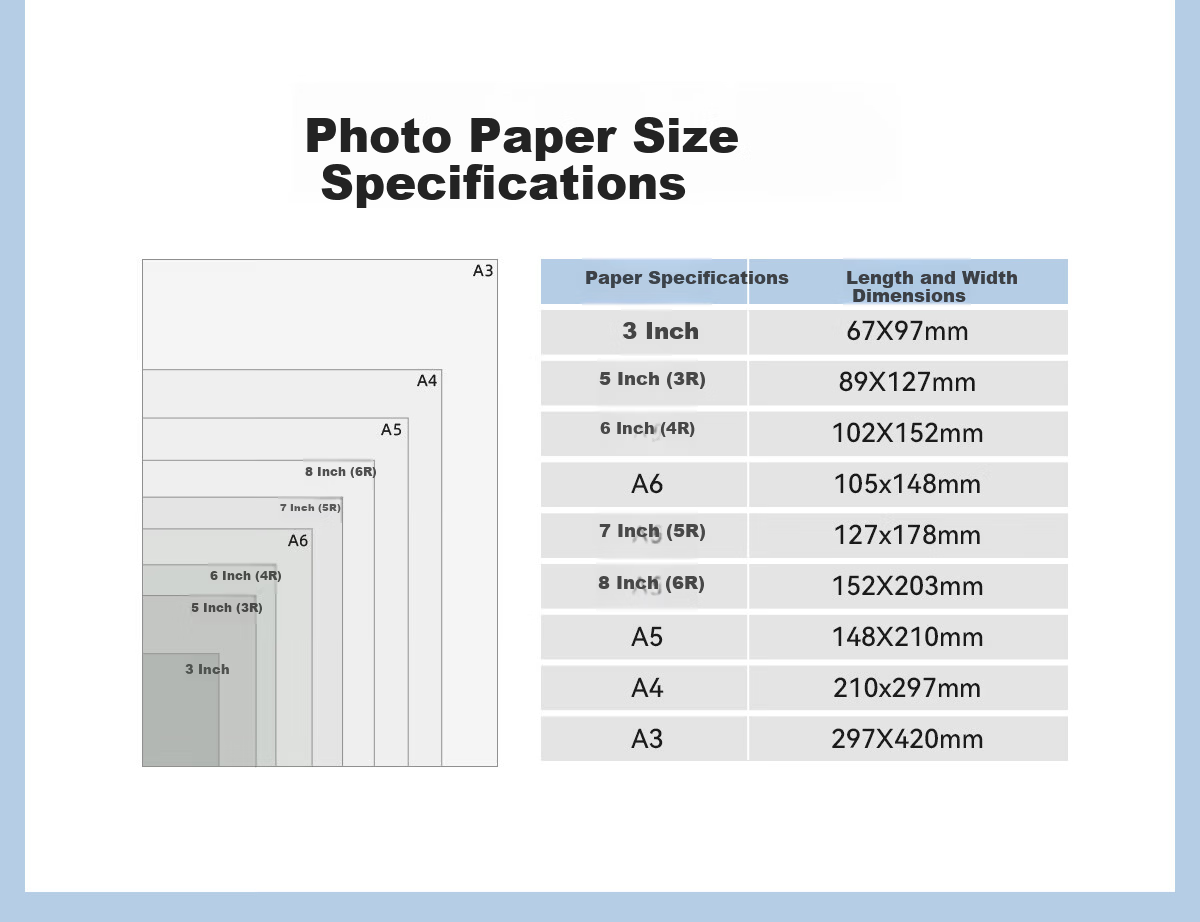 INNCLOUD High Gloss RC Photo Paper, Printing Paper for Photos, Photo Printing Paper, Studio Photo Printing Paper, Inkjet Printer Photo Paper, 6-Inch 260g 11