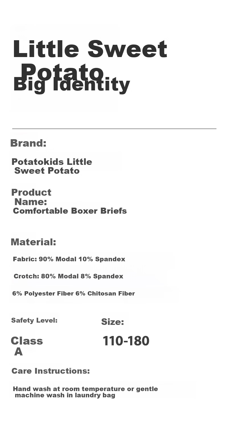 PotatoKids Kids' Modal Antibacterial Boxer Briefs for Boys and Girls Age 7A 9