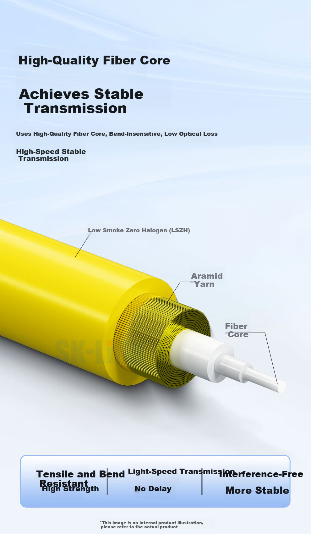 SK-LINK Fiber Optic Patch Cord FC-FC Single Mode Single Core Gigabit Ten-Gigabit FC/APC-FC/UPC Broadcast Dedicated Fiber Optic Cable Low Smoke Halogen-Free 3m SK-TXSM-FCFC3M(A-U) 5