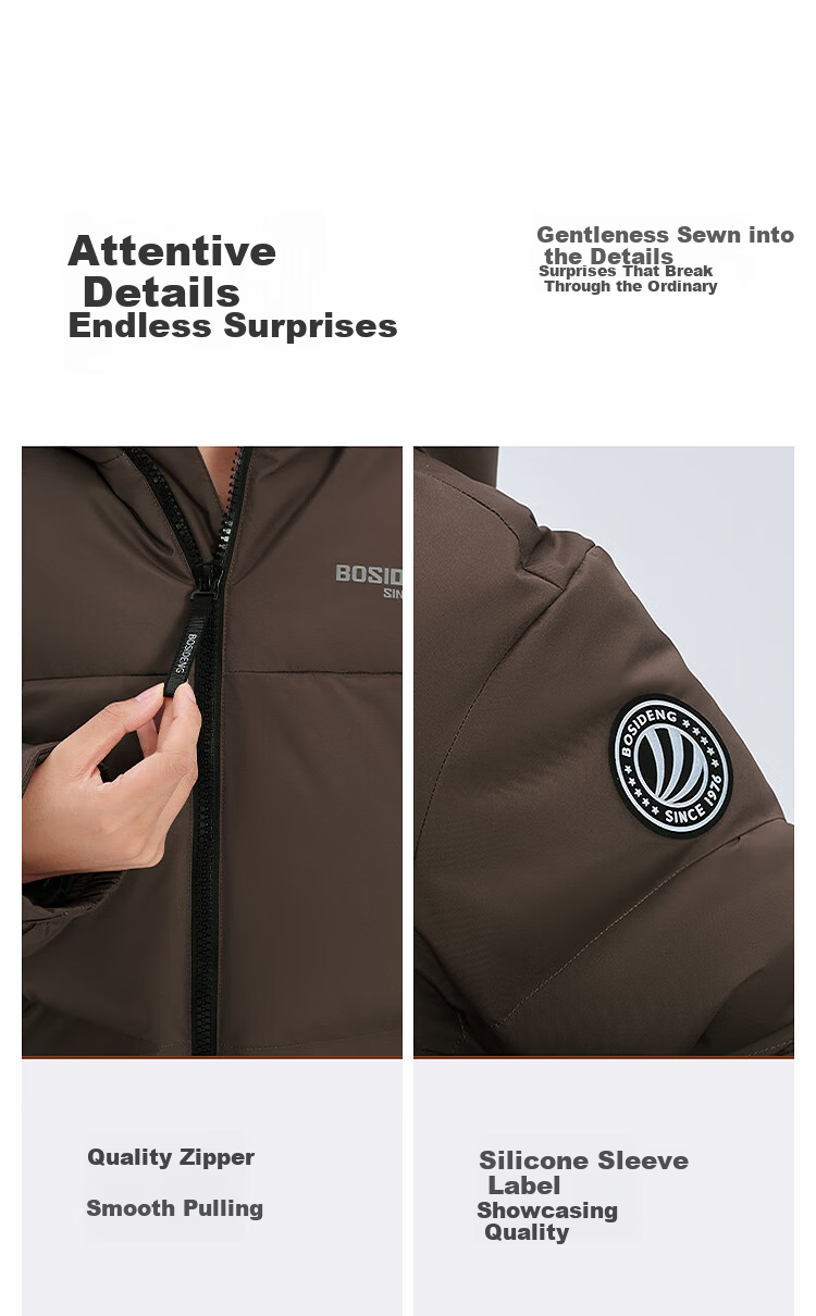 Bosideng Off-Season Unisex Sports Series Short Hooded Thickened Down Jacket Stylish Youth Coat 11