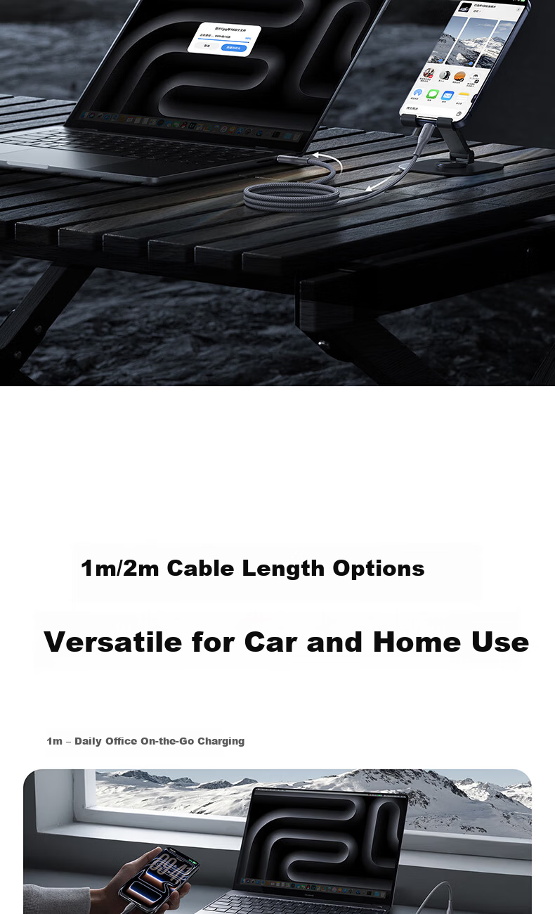 BASEUS Dual-Head Type-C Charging Cable, PD100W/88W Super Fast Charging Data Cable, Compatible with Huawei, Honor, Xiaomi, Apple 17/16/15 IPad, Laptops, Car Charger, 2 Gray 10