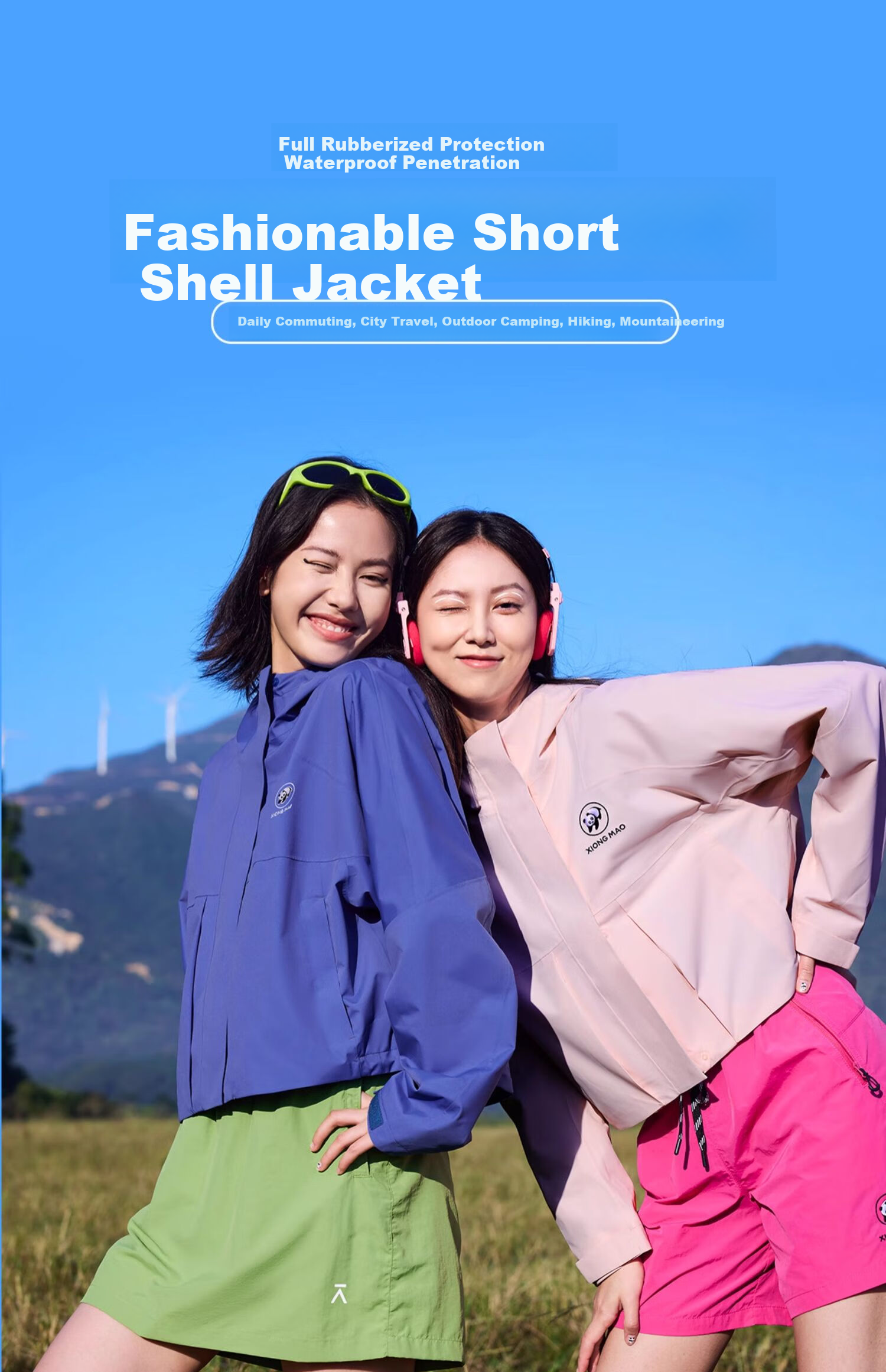 CAMEL Panda Single-Layer Short Outdoor Jacket Women's 2025 New Windproof Waterproof Casual Coat 2XL 1