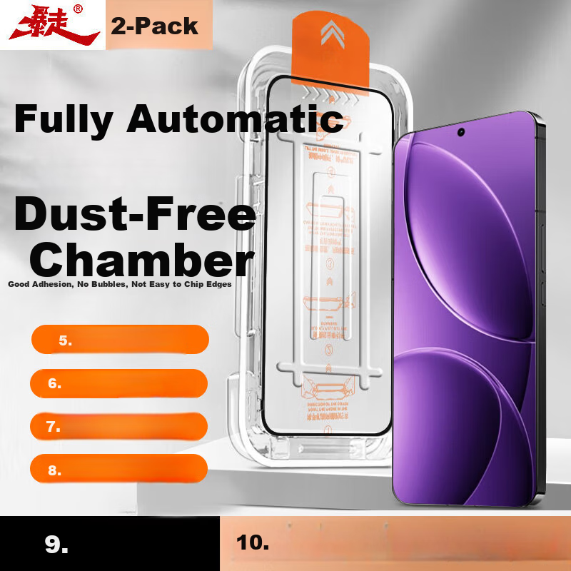 Baouzou [Dust-Free Case 2 Pieces - Damage Compensation] Tempered Glass Screen Protector for Redmi K80 / K80 Pro Xiaomi Full Coverage HD Glass Film