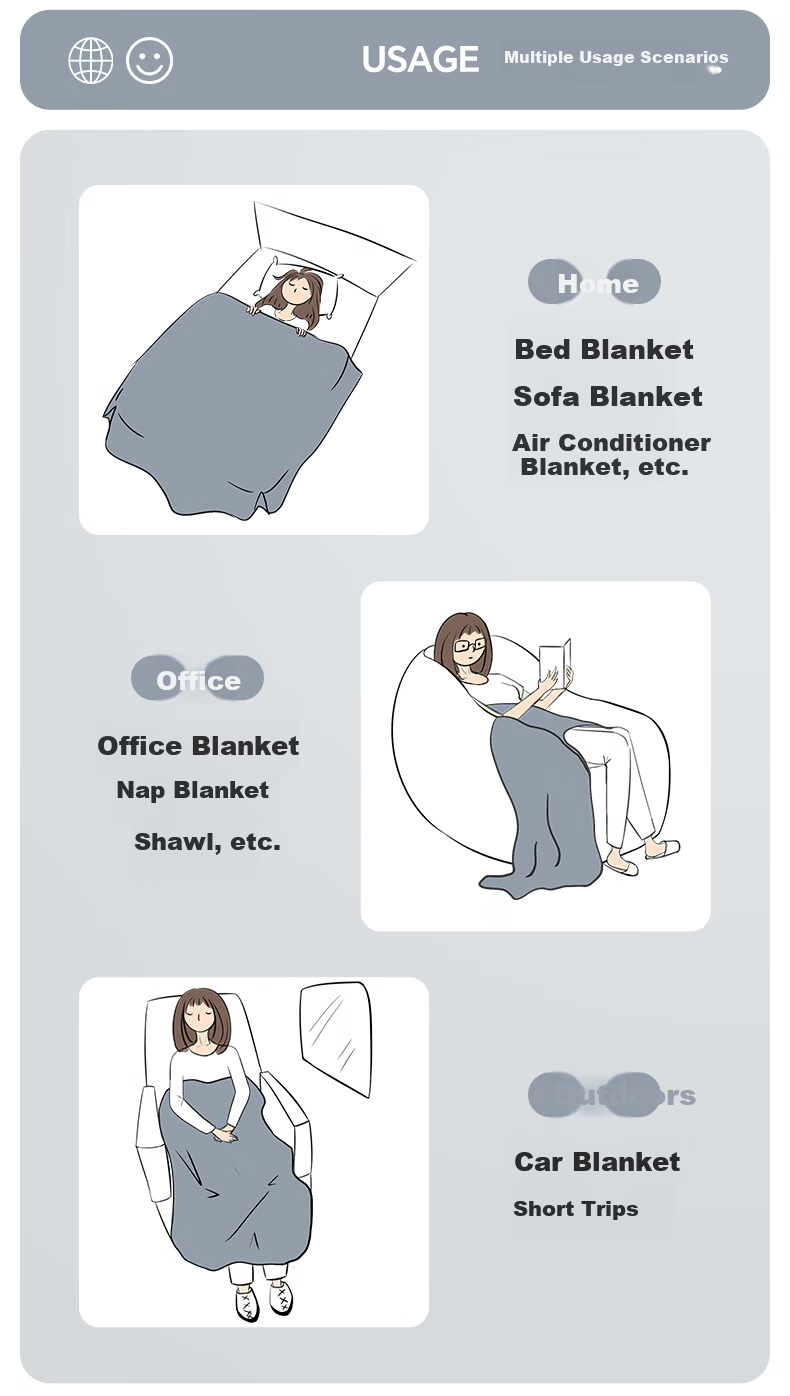 Grace Dual-Use Car Blanket and Pillow Nap Pillow Office Lunch Pillow Bedside Cushion Student Pillow 7