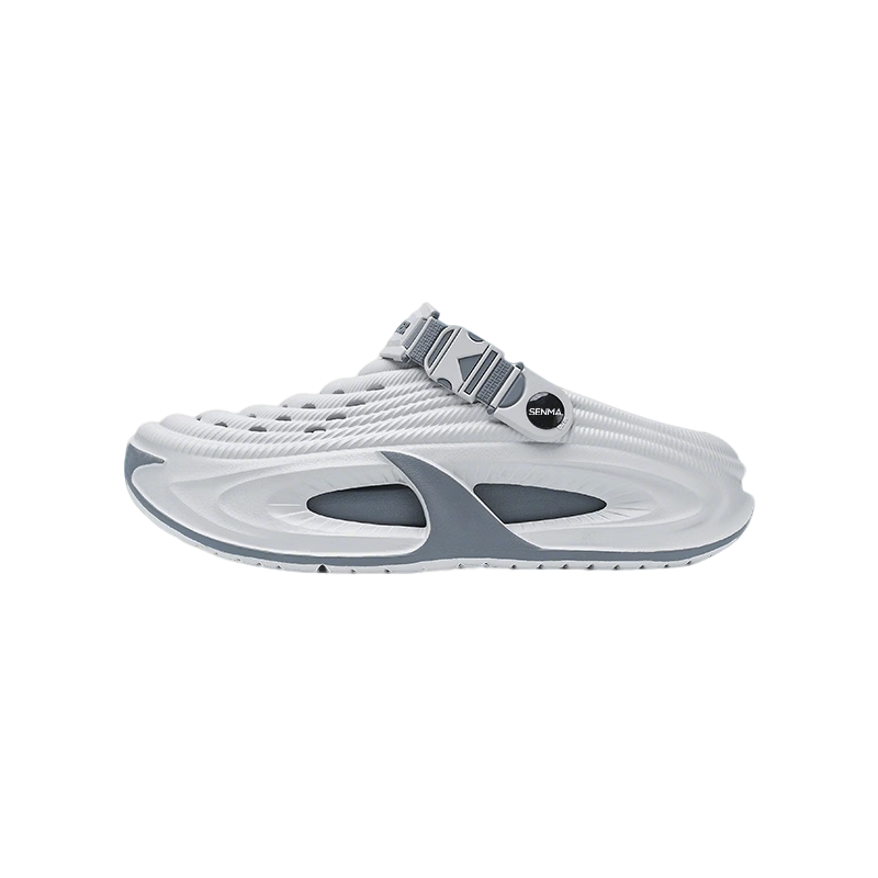 Senma Men’s Summer Outdoor Sandals Open Toe Non-Slip Thick Sole Beach Slippers Volcanic Gray Size 44-45