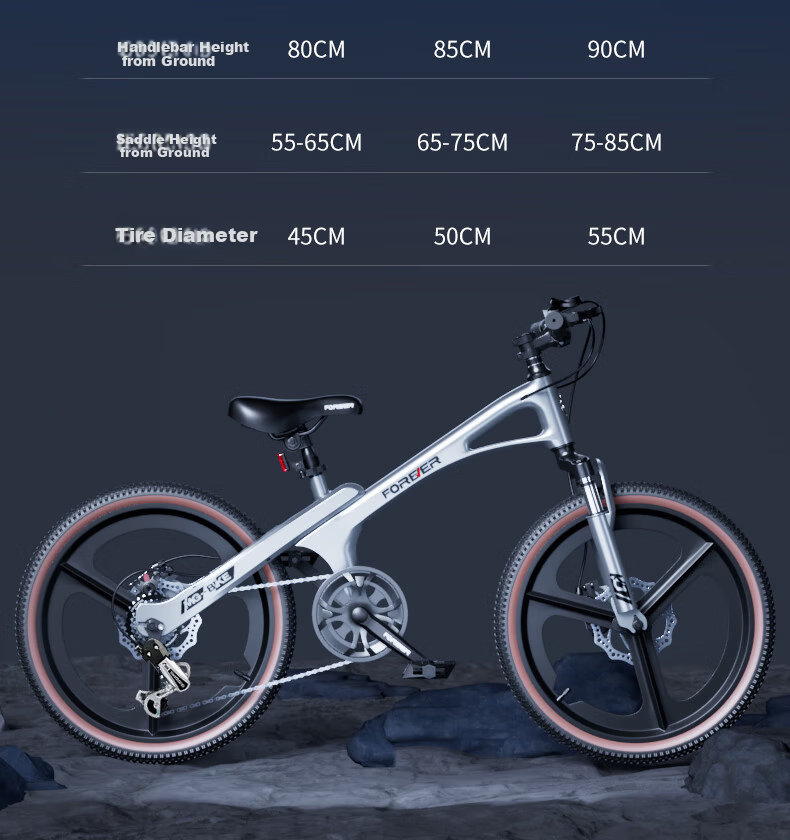 FOREVER Children's Bicycle Magnesium Alloy Mountain Bike 18-inch 6-12 Years Old Boys and Girls Student Bike Green 6