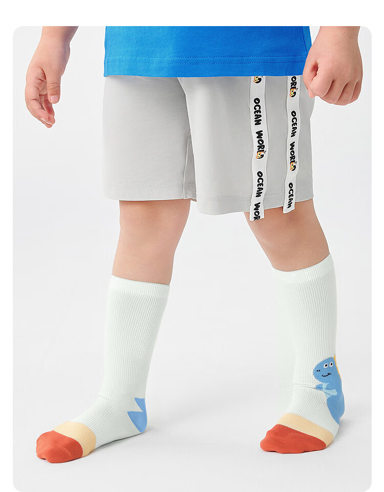 Balabala Baby Socks Summer Mesh Breathable Thin Infant Long Socks Anti-Mosquito Comfortable 3 Pairs Pack 31