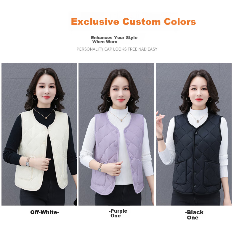 Woodpecker Women's Wool Vest Outerwear 2025 Autumn Winter New Lightweight Thickened Warm Vest for Moms Black L 5