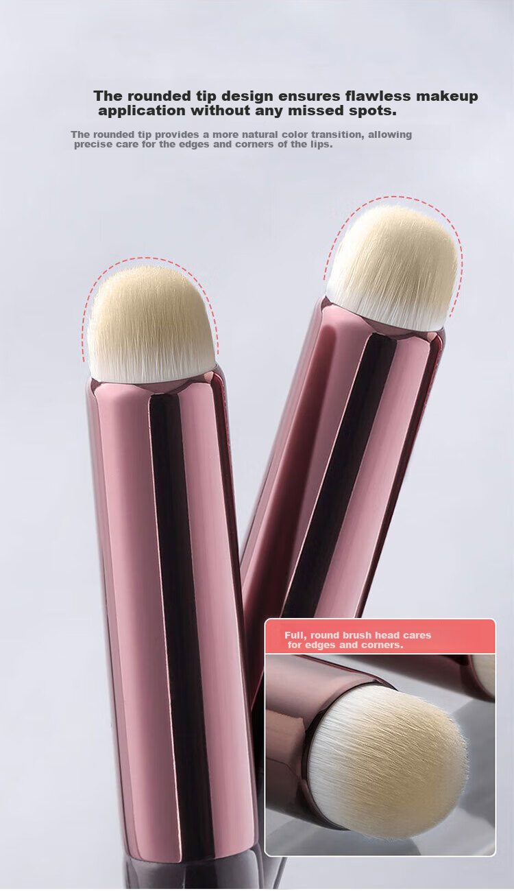 LiQing Round Head Gradient Lip Brush Set of 2 Multifunctional Concealer and Lip Makeup Brushes 4