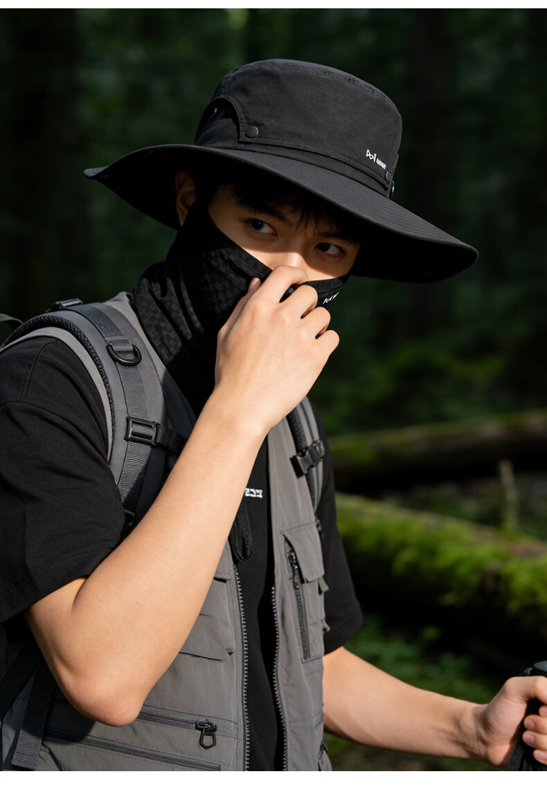 Miiow Men's Summer Sun Protection Hat Large Head Circumference UV Protection Outdoor Brim Mountaineering Climbing Fishing Bucket Hat 20