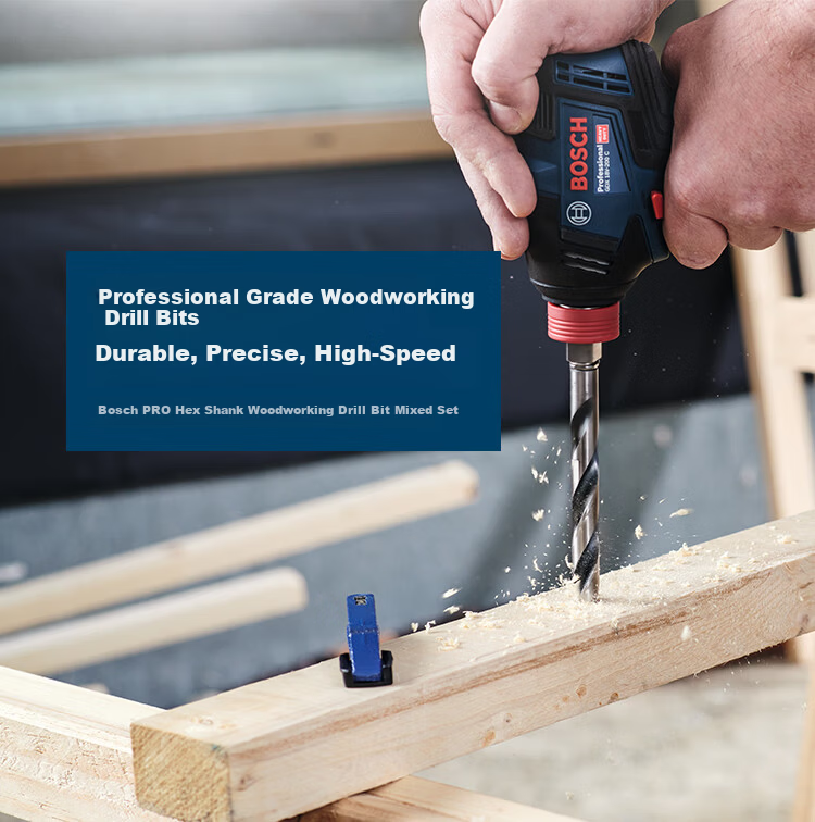 BOSCH Hex Shank Wood Drill Bit Set Furniture Assembly Maintenance Drilling Installation 5-Piece 2/3/4/5/6mm 2