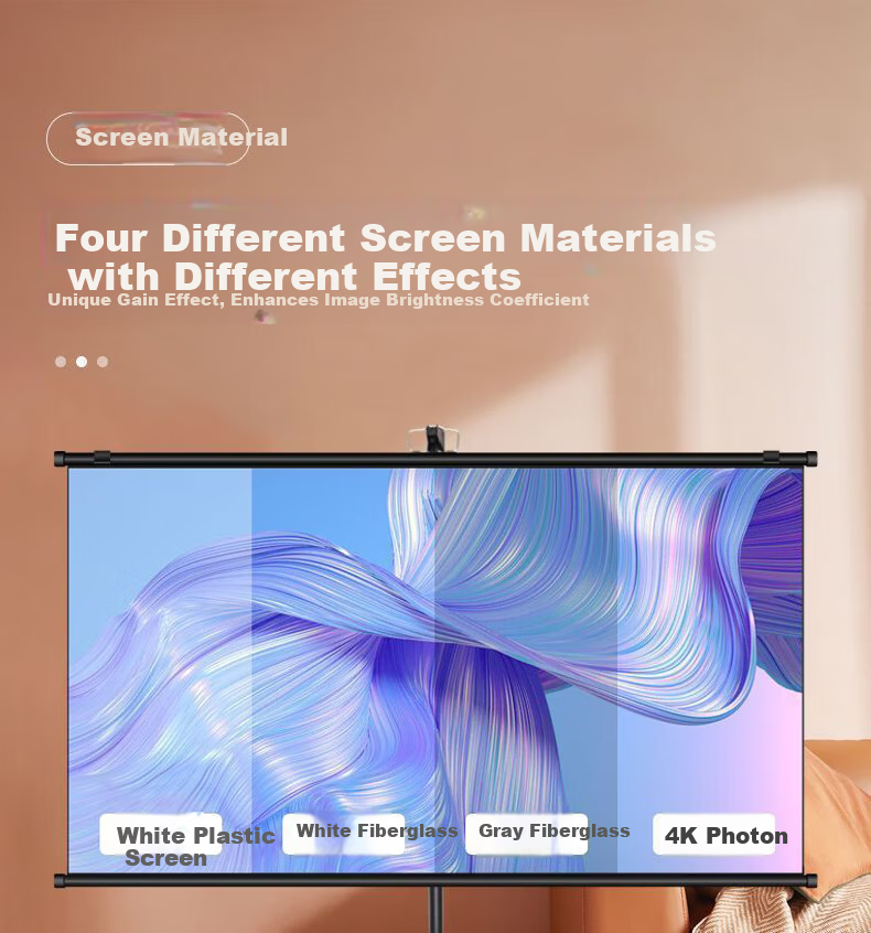 Ganyi HD Portable Stand Projection Screen White Fiberglass C100 100-inch 16:9 for All Lumen Projectors Outdoor Camping Travel Party 10