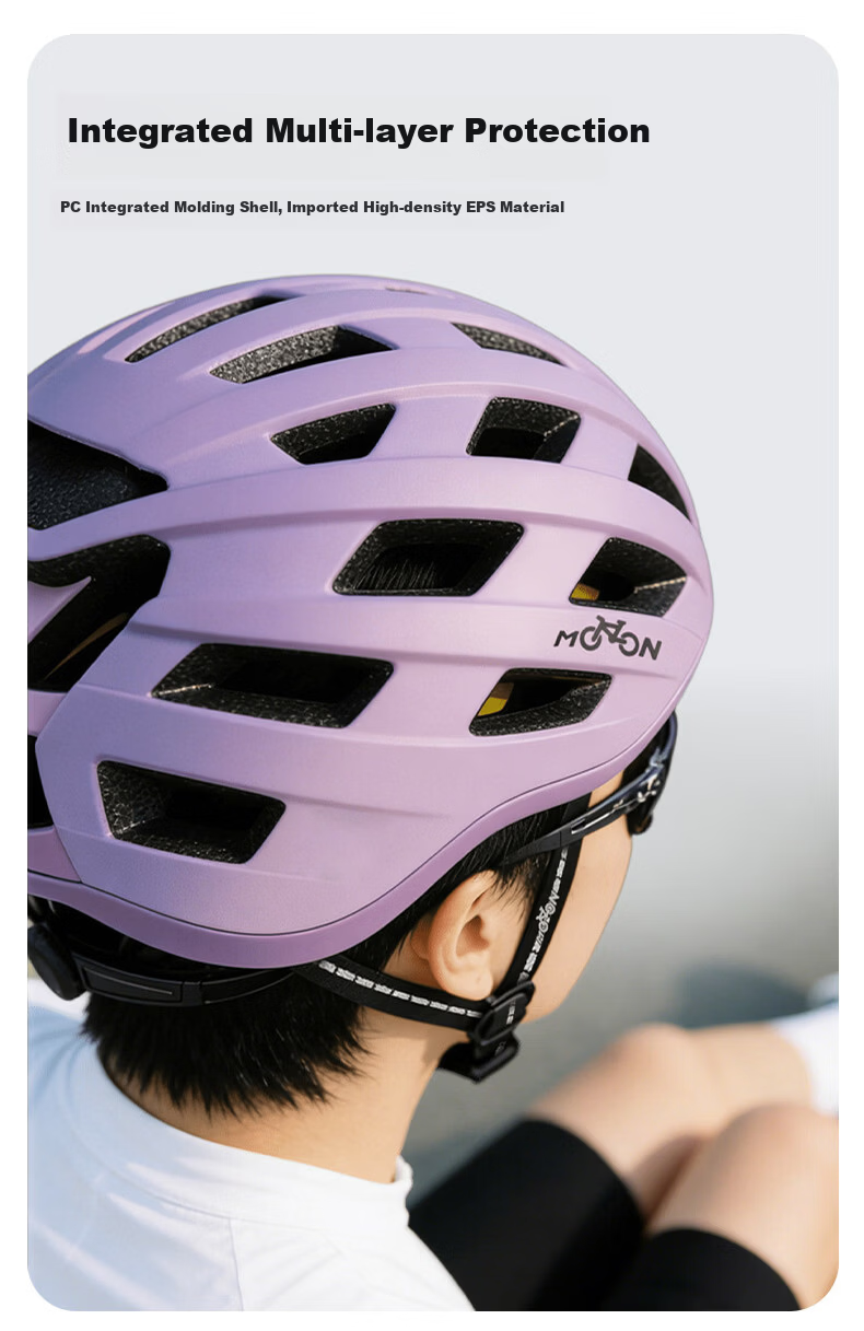 MOON MIPS Impact-Resistant Cycling Helmet Road Bike Aerodynamic Safety Cap Unisex Sports Gear Commuting Black M 5
