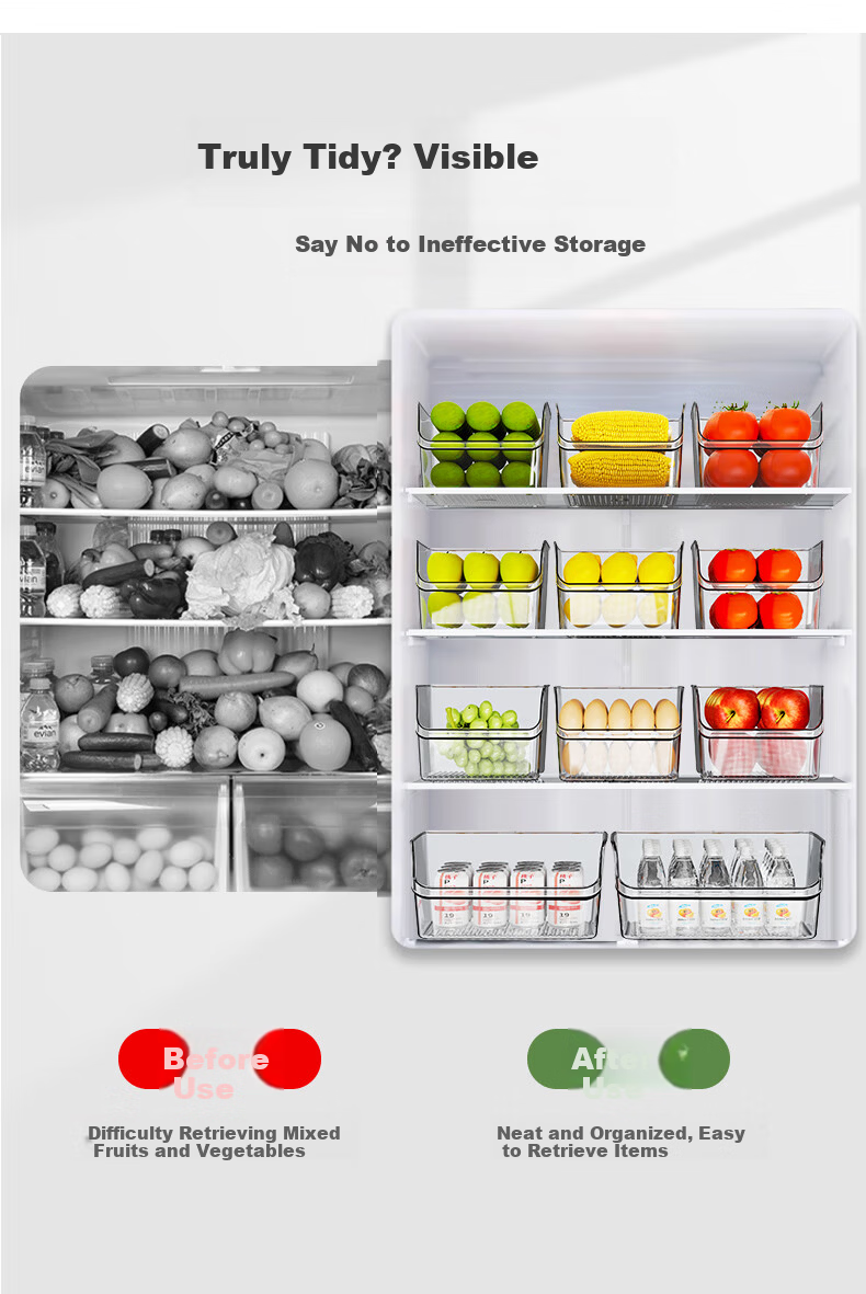 Newair Refrigerator Storage Box Fresh-Keeping Organizer Kitchen Vegetable Egg Food Freezer Drawer Container 8