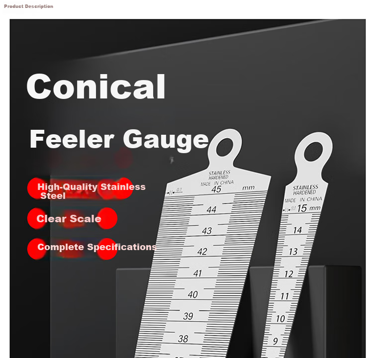 Mitz Stainless Steel Feeler Gauge Wedge Feeler Gauge Taper Gauge Hole Diameter Measuring Gauge 15-30mm 1