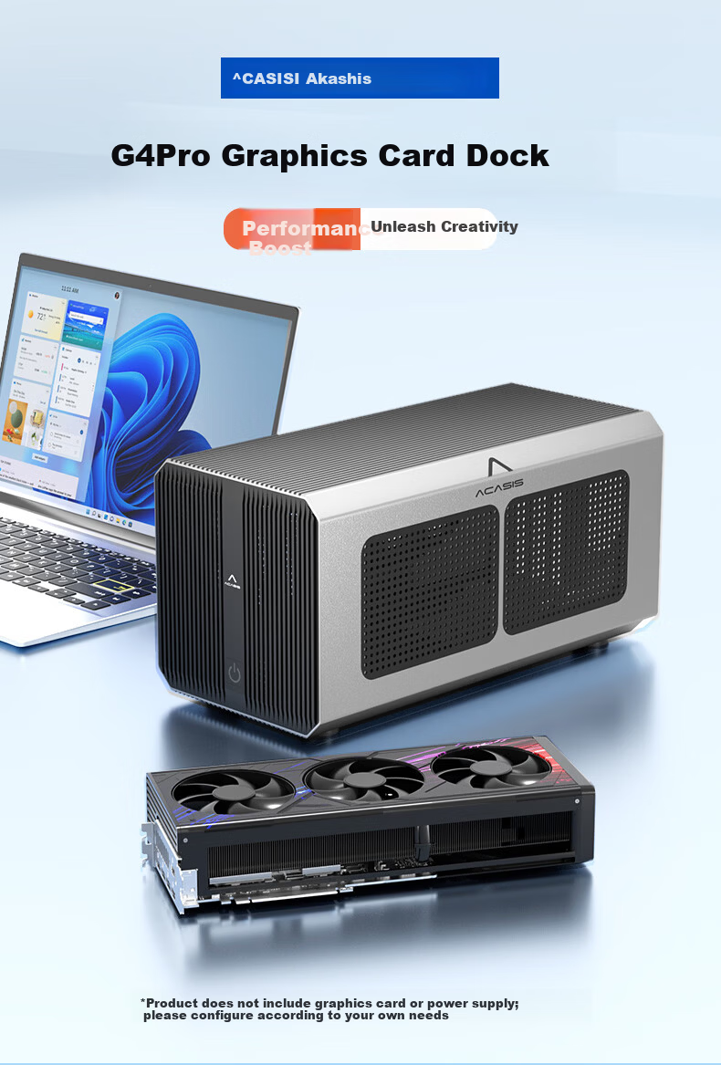 Acasis Business Alloy Chassis Graphics Card Expansion Dock, Laptop Mini PC Thunderbolt USB4 External Expansion Dock, External Independent Graphics Card Dock G4Max 1
