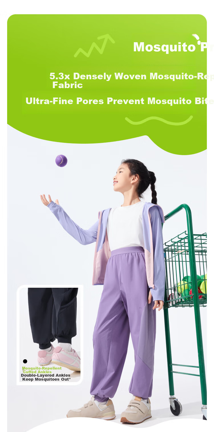 Beneunder Kids Pants Boys and Girls Sun Protection Mosquito Repellent Breathable Outdoor Pants MR49324 Soft Smoky Purple 140 4