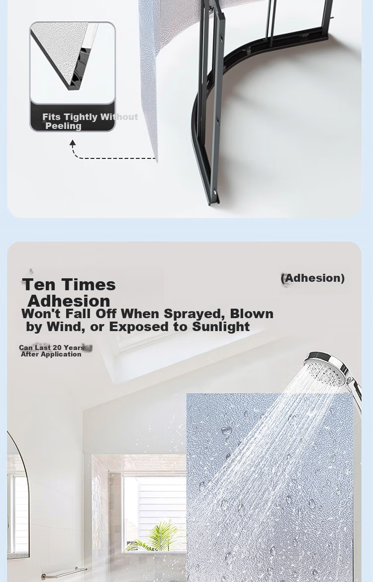 Jifudifu Anti-Static Frosted Glass Film 2m Kitchen and Bathroom Privacy Window Glass Door Sticker 10