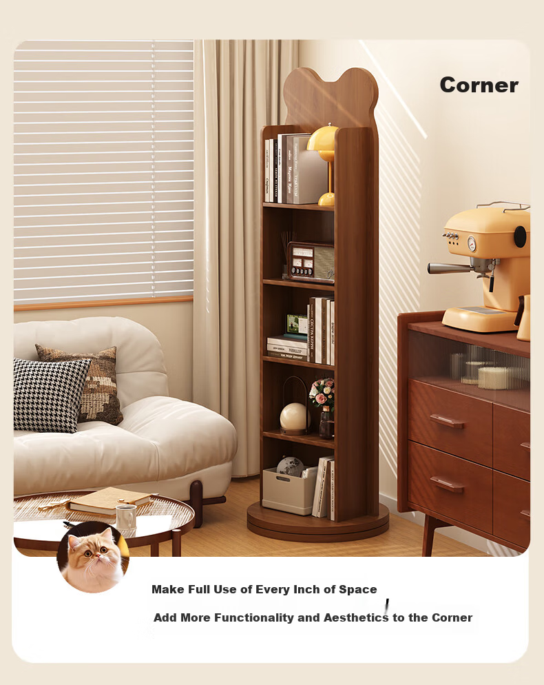 XIAOJIANGCAI Full-Length Floor Mirror with Bookshelf, Rotatable and Mobile Dressing Mirror with Storage, Black, 165*36cm 10