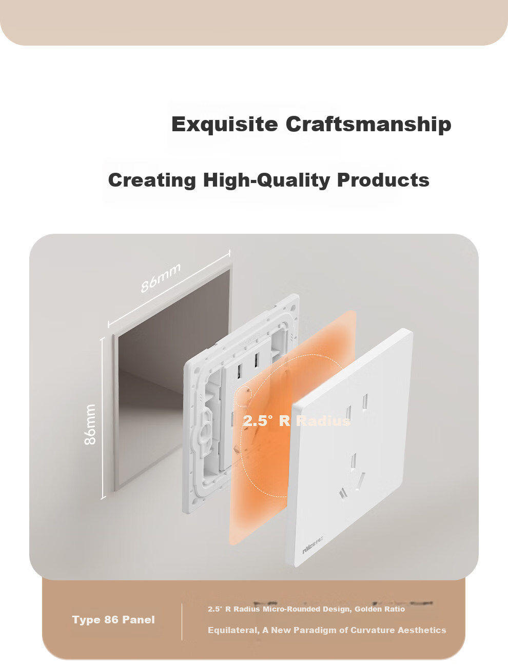 NVCleishidiangong Switch Socket, Two-Way Double Control Switch, 86-Type Ultra-Thin Panel Switch, N29 White 11