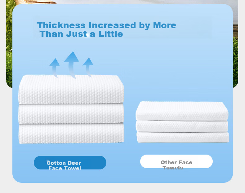 Cotton Deer Pure Cotton Hanging Facial Towels, Extra Large and Thick, Dual-use Dry and Wet Face Wipes, Makeup Cotton Cleansing Towels, 2 Packs 10