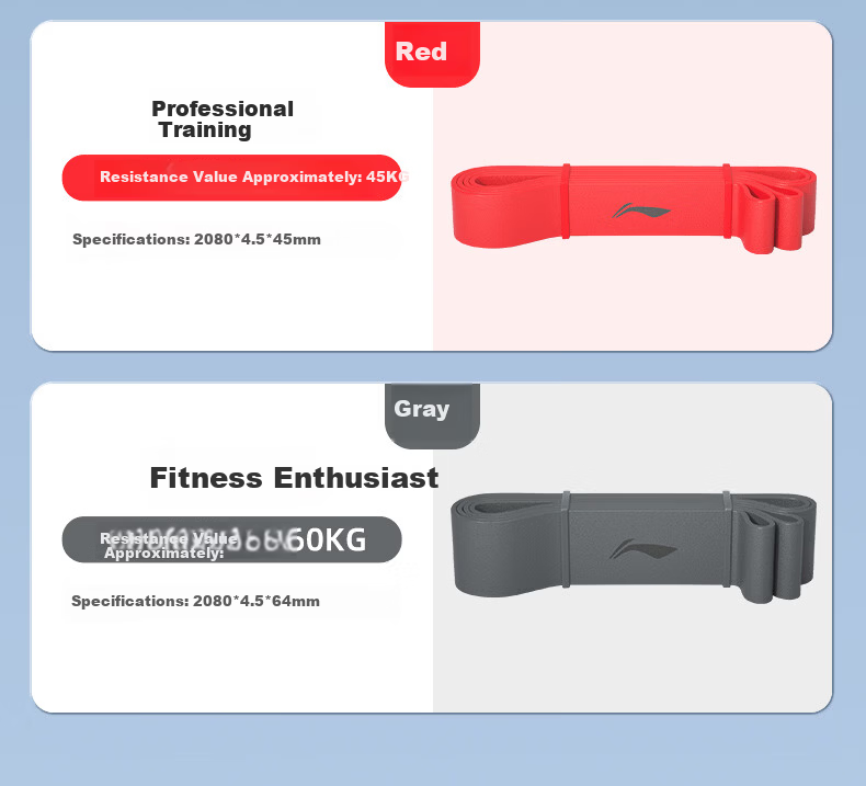 LI-NING Elastic Fitness Pull-Up Strength Training Assistance Band Resistance Rope Chest and Leg Workout 25kg Blue 15