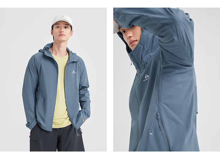 Pioneer Camp Zhuque Sun Protection Jacket for Men, Summer Outdoor Lightweight Sun Protection Clothing, Loose-Fitting Hooded Coat for Men, UV-Resistant Skin Coat 15