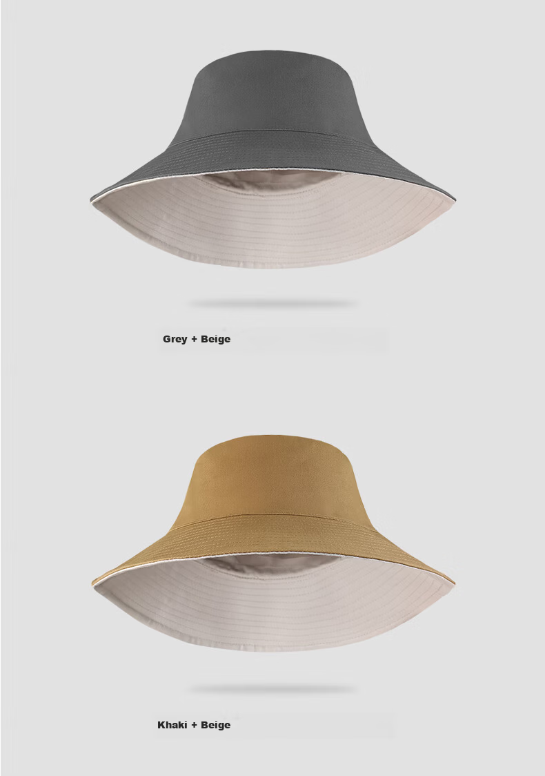 XUEXIMAN Men's Fisherman Hat Large Size Sunshade Black Simple Sun Hat Women's Sun Protection Hat 15