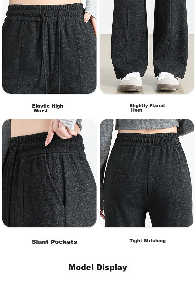 BOPRUIEY Women's Micro Flare Sweatpants, Spring And Summer 2026 Thin Style, Draping Slimming Mid-Rise Embroidered Flared Pants Casual Trousers for Wome 17