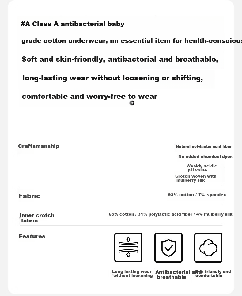 Onoko Women's Underwear 2025 New 10A Grade Antibacterial Breathable Comfortable Baby Cotton Skin-Friendly 2