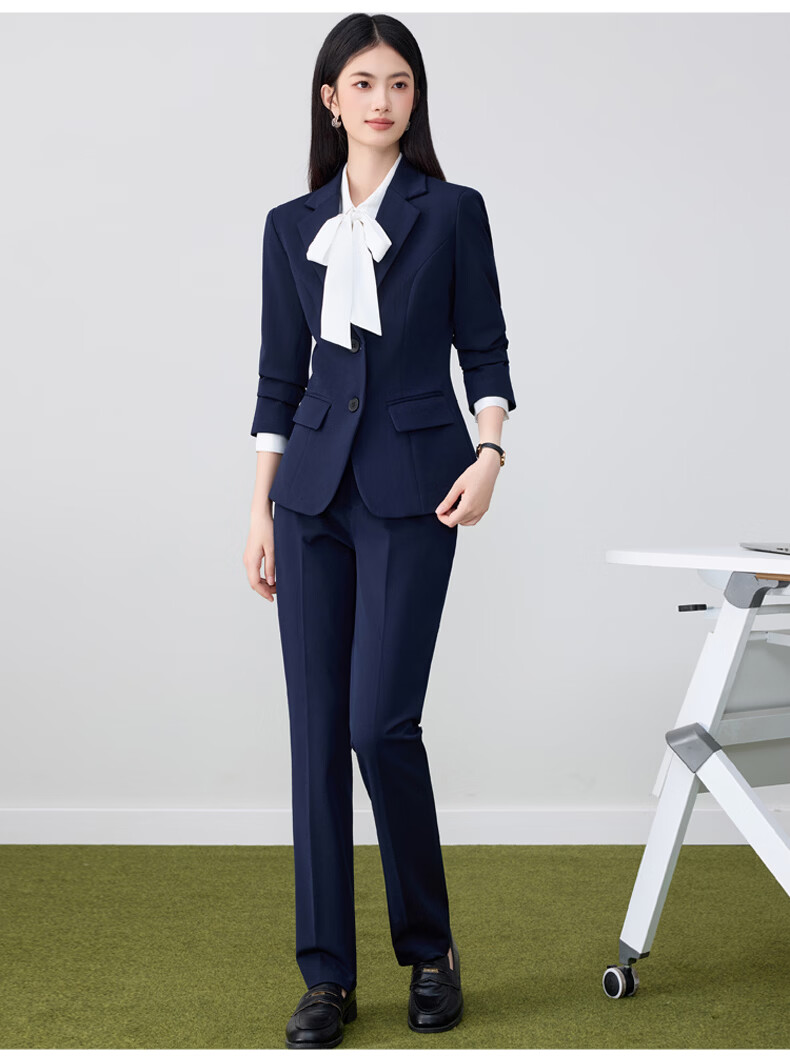 Chaoxu White Long Sleeve Bow Tie Shirt Women's Professional Slim Fit Elegant Casual Blouse 20