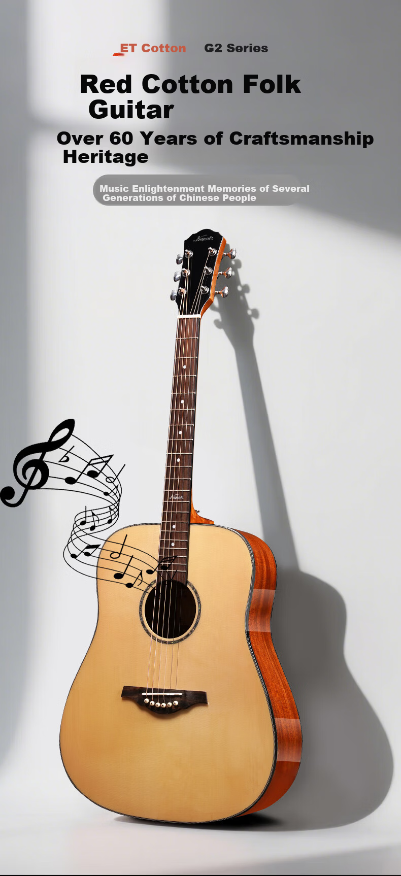 Kapok Folk Acoustic Guitar 36-inch G2 1/2 Beginner Entry-Level Graded Wooden Guitar for Men and Women Advanced Instrument 1