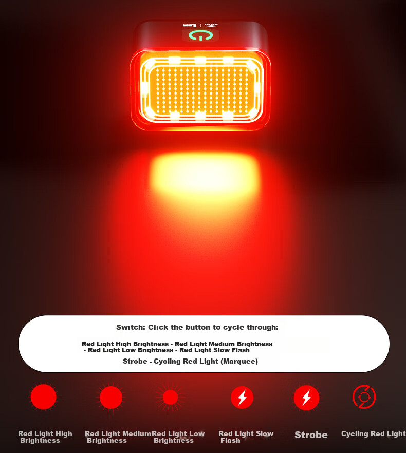 LEM Bicycle Front Light High Brightness Night Riding Tail Light Mountain Road Bike Flashlight Waterproof Cycling Gear for Kids 9