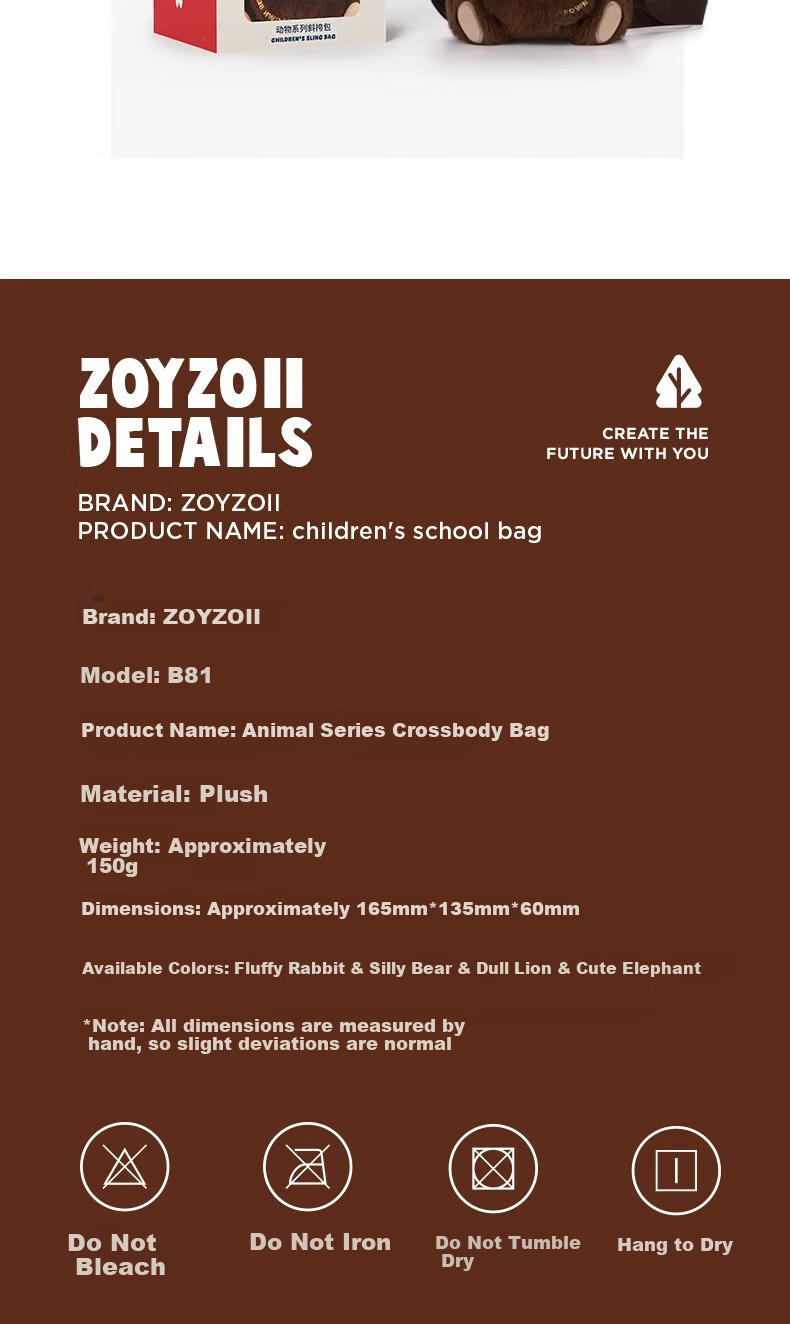 Zoy Zoii Kids Plush Crossbody Bag Shoulder Bag Cute Winter Travel Small Backpack Boys Girls Holiday Gift 14