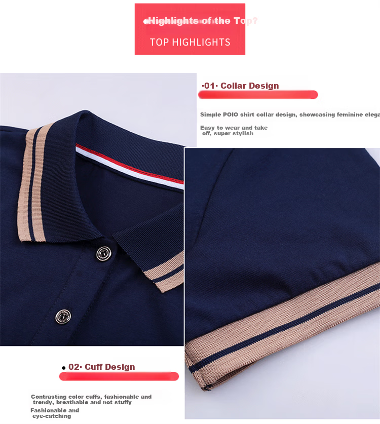 Woodpecker Pure Cotton Casual Sports Polo Set for Women Summer Fashion Youthful Middle-aged Mom Two-piece Set Royal Blue L 4