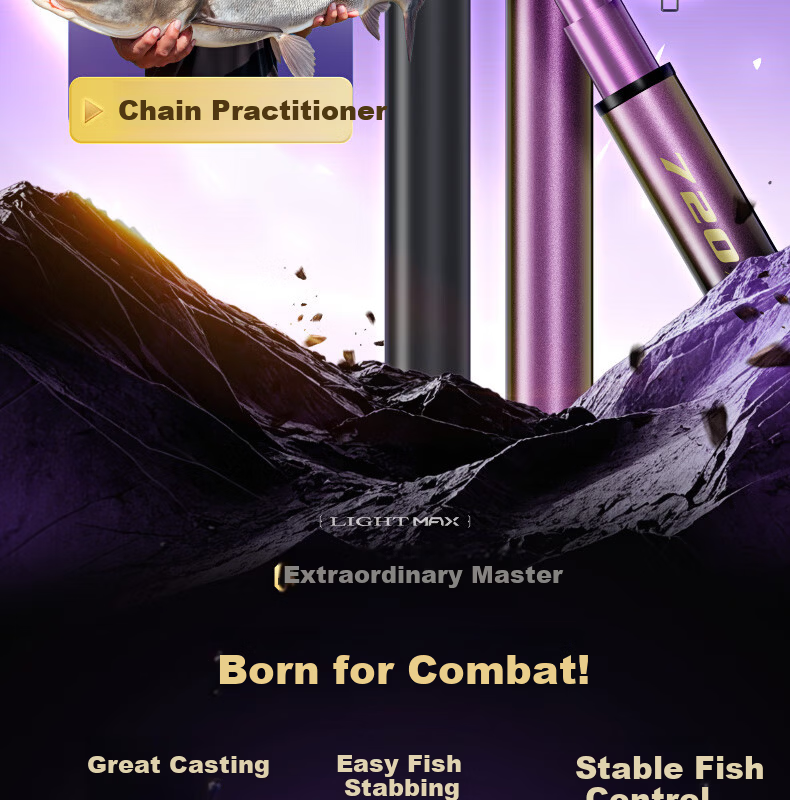 Chuangweiling Tian Feifan Master Ultra-Light Multi-Purpose Fishing Rod Super Light Hard Carbon Crucian Carp Rod 6.3m 2