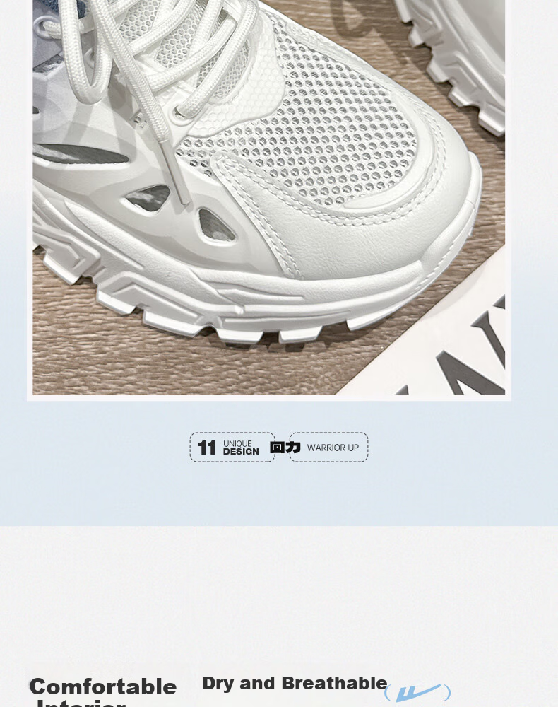 Warrior Official Women's Shoes 2026 Summer Breathable Mesh Lightweight Sneakers Hollow Out Sandals White Pink Size 36 9
