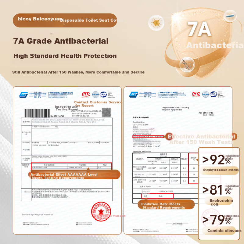 Baicaoyuan Disposable Toilet Seat Covers 7A Antibacterial Full Coverage Waterproof Travel Toilet Seat Covers Thickened Individually Packaged 30 Pieces 1