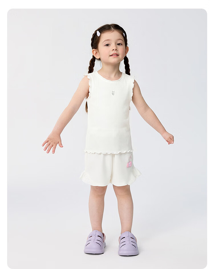 Balabala Girls' Summer Pants Children's Sleepwear Soft Skin-Friendly Antibacterial Comfortable Leggings 18