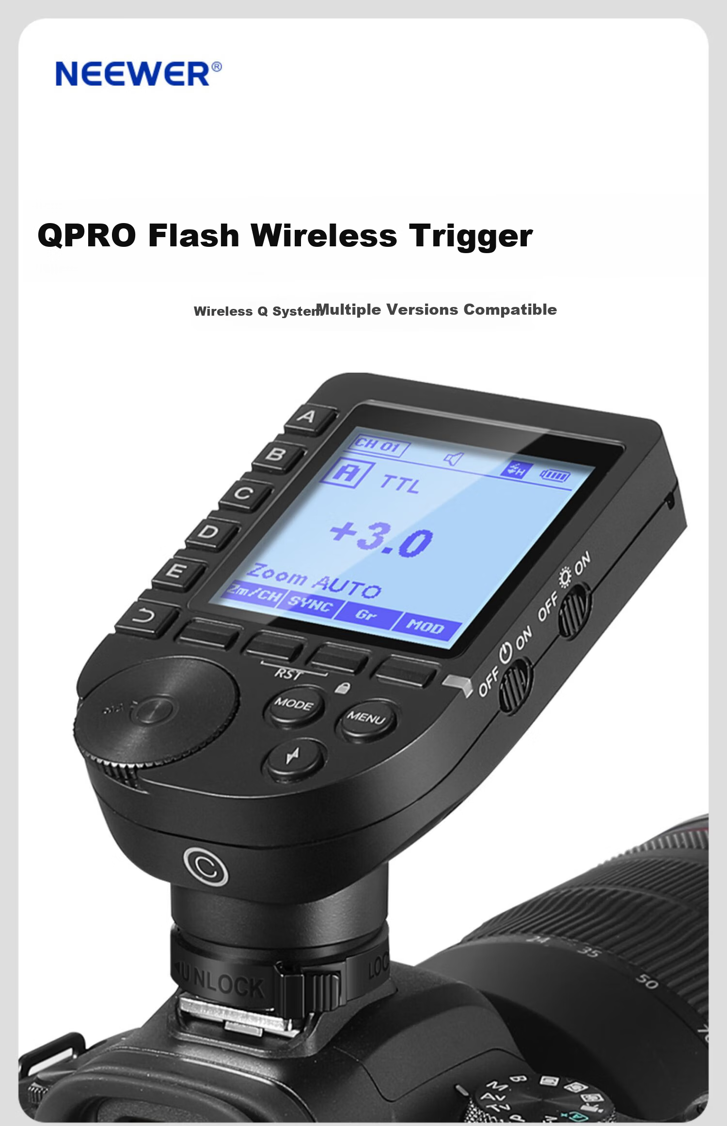 NEEWER QPRO-S Flash Wireless Trigger, QR Receiver, Hot Shoe Trigger, High-Speed Synchronous TTL/S1S2 Compatible with Sony Cameras 1