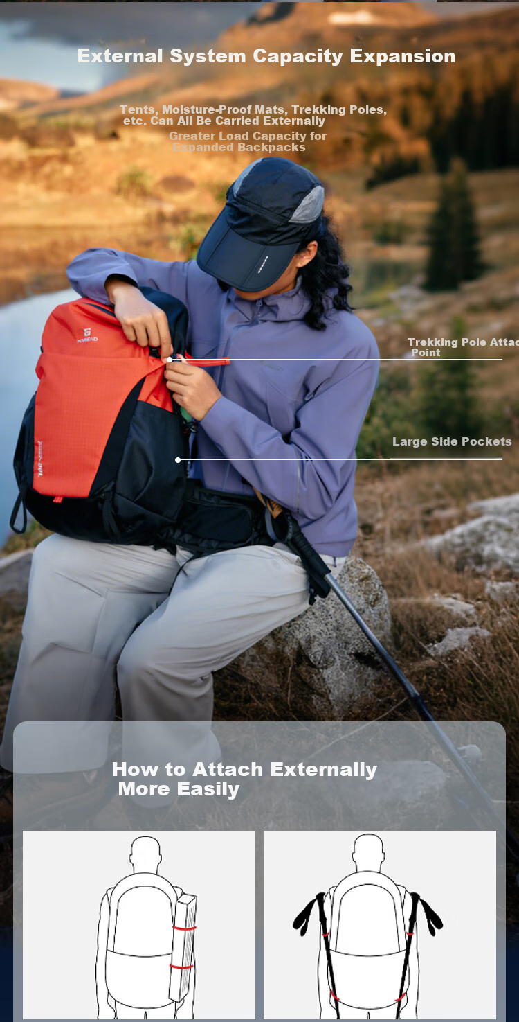 TOREAD Snowfield AIR Mountaineering Backpack Outdoor Professional Hiking Bag Water-Resistant 30L Large Capacity Double Shoulder Travel Bag Sunlight Orange 7