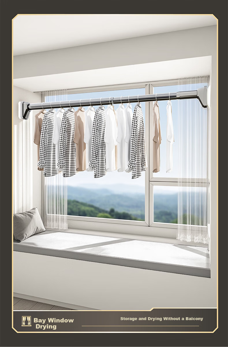 Cobbe No-Drill Telescopic Clothes Drying Rod Universal Adjustable Hanging Rod Curtain Rod 90-160cm 13
